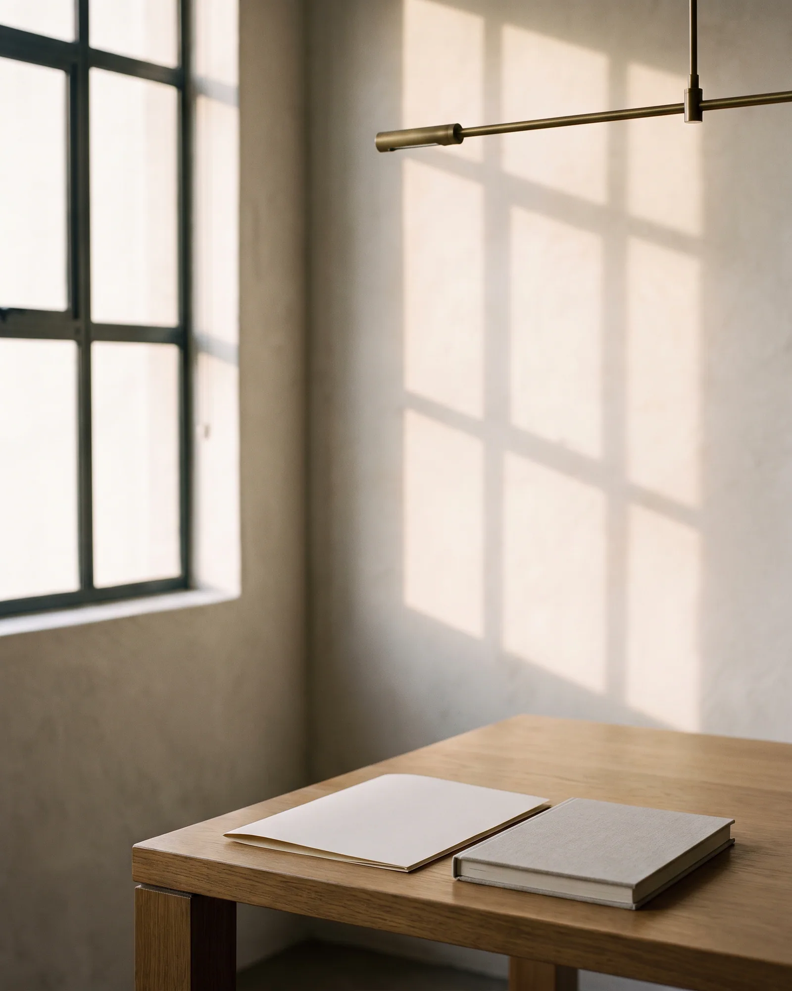 Afternoon light in a commercial brokerage office
